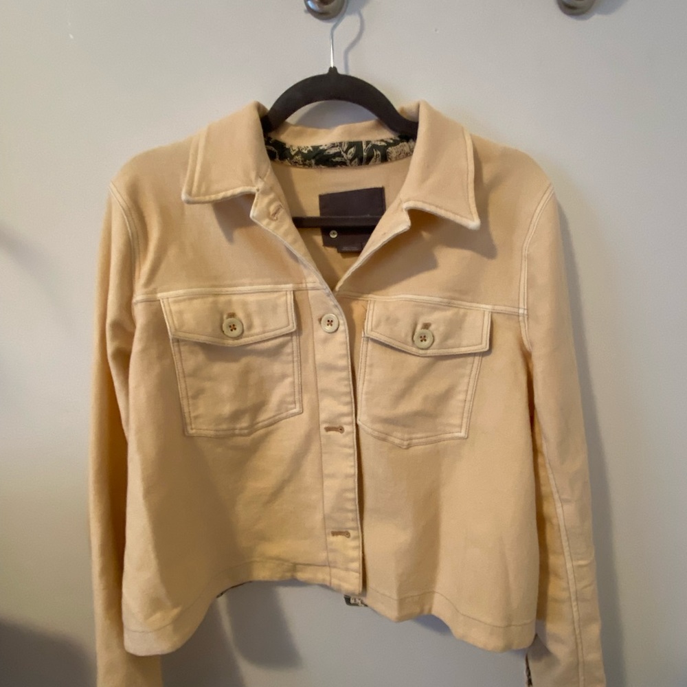 Peach denim anthropologie jacket